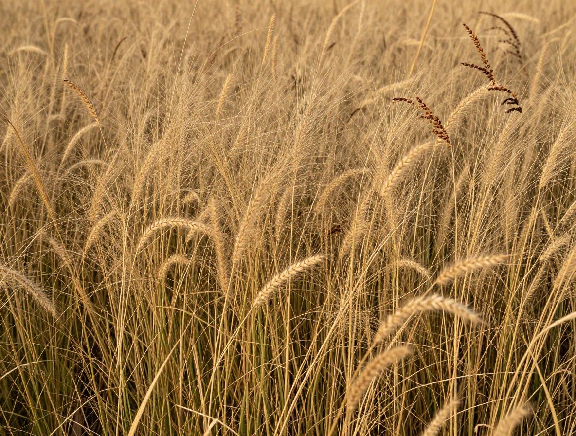 Abstraktní botanická vizualizace s propletením listů, stonků a jemných vláken přírody v teplém světle zlaté hodiny, bez lidí a bez produktů
